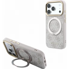 iPhone 18 Pro / 17 Pro Case H&uuml;lle - Guess PU 4G mit 360&deg; MagSafe Halterung und Metallrahmen - Rosa