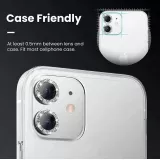 iPhone 13 /13 Mini - Protecteurs lentilles caméra strass/diamants - Argent