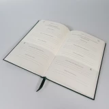 Elegantes Gratitude Journal Tag und Nacht - Stoffnotizbuch mit inspirierenden Zitaten - Grün