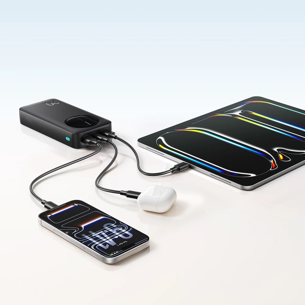 Joyroom JR-PBF14 Pro Powerbank 3 en 1 avec capacit&eacute; de 20000mAh 22.5W clean Design 2x USB-A 2.4 & 1x USB-C (In+Out) - Noir