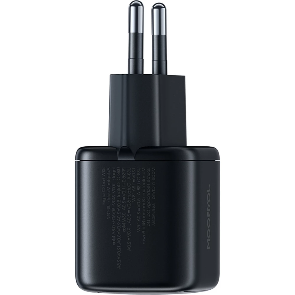 Joyroom JR-TG7 33W USB-A + USB-C chargeur mural avec c&acirc;ble Lightning 30W 1m - Noir