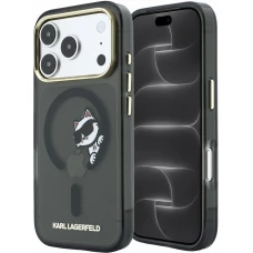 Coque iPhone 18 Pro Max / 17 Pro Max - Karl Lagerfeld Choupette Peekaboo MagSafe &eacute;l&eacute;gante et protectrice - Noir