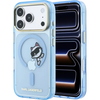 iPhone 18 Pro Max / 17 Pro Max Case H&uuml;lle - Karl Lagerfeld Choupette Peekaboo MagSafe Elegante und Schutz - Blau