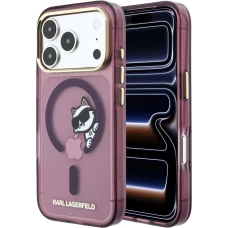 iPhone 18 Pro / 17 Pro Case H&uuml;lle - Karl Lagerfeld Choupette Peekaboo MagSafe Elegante und Schutz - Burgundy