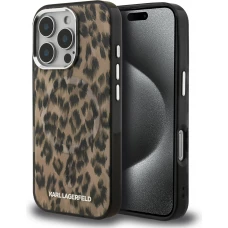 Coque iPhone 16 Pro Max -  Karl Lagerfeld IML l&eacute;opard MagSafe &eacute;l&eacute;gante - Brun