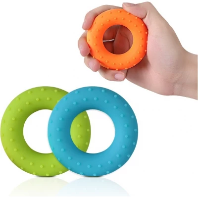 Kit de renforcement des mains complet avec pince de r&eacute;sistance entra&icirc;neur de doigts et anneau de pr&eacute;hension pour musculation et r&eacute;&eacute;ducation - Multicolore
