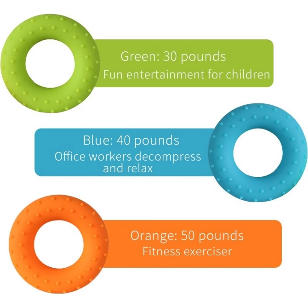 Kit de renforcement des mains complet avec pince de r&eacute;sistance entra&icirc;neur de doigts et anneau de pr&eacute;hension pour musculation et r&eacute;&eacute;ducation - Multicolore