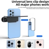Kit miroir r&eacute;fl&eacute;chissant pour smartphone avec clip cam&eacute;ra pince de r&eacute;flexion et chiffon de nettoyage - Noir
