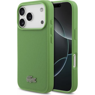 Coque iPhone 17 Pro - Lacoste Petit Pique MagSafe avec logo métal protection élégante et durable - Vert