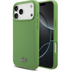 Coque iPhone 17 Pro Max - Lacoste Petit Pique MagSafe avec logo métal protection élégante et durable - Vert