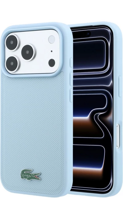 iPhone 18 Pro Max / 17 Pro Max Case H&uuml;lle - Lacoste Petit Pique MagSafe Metall-Logo elegante und langlebige Schutzh&uuml;lle - Blau
