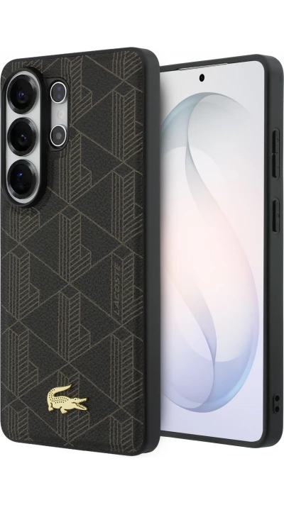 Galaxy S26 Ultra Case H&uuml;lle - Lacoste Elegante und Durable PVC-Mischung Magnetisches Monogramm - Braun