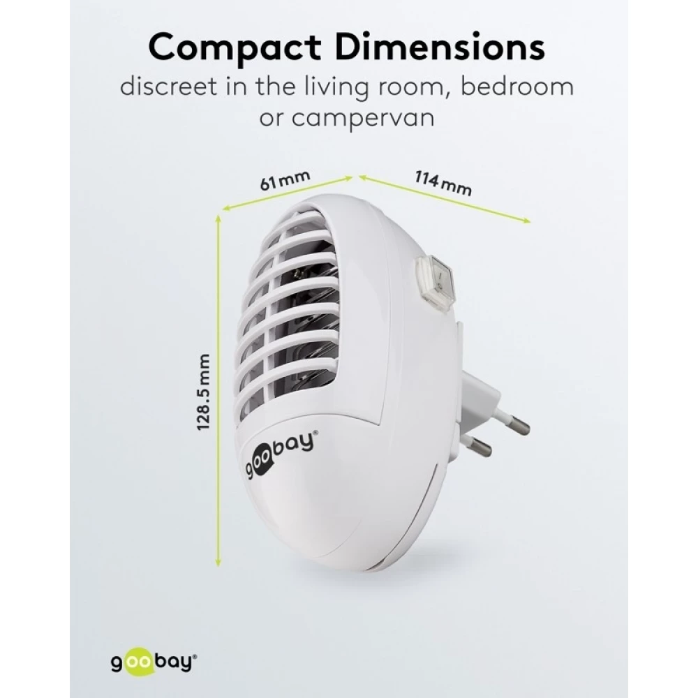 Lampe anti-moustiques UV LED Goobay piège à insectes électrique d’intérieur - Blanc