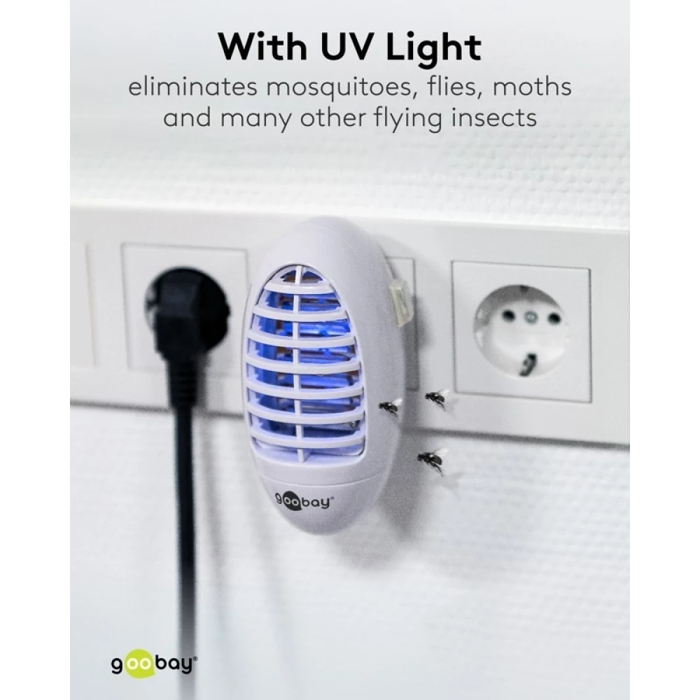 Lampe anti-moustiques UV LED Goobay piège à insectes électrique d’intérieur - Blanc
