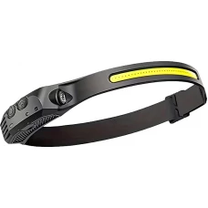 Lampe frontale LED rechargeable avec capteur de mouvement 5 modes lumineux - Noir