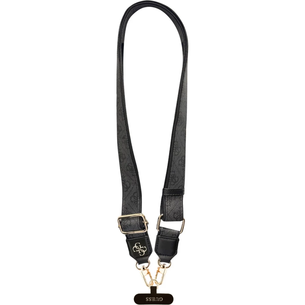 Guess 4G Universelle Crossbody Strap mit Metall-Logo aus PU (150cm) - Schwarz