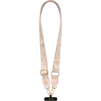 Lani&egrave;re / bandouli&egrave;re universelle Guess Crossbody Strap 4G avec logo m&eacute;tal en PU (150cm) - Rose