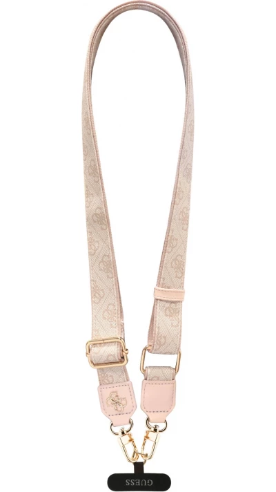 Guess 4G Universelle Crossbody Strap mit Metall-Logo aus PU (150cm) - Rosa