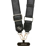 Guess 4G Universelle Crossbody Strap mit Metall-Logo aus PU (150cm) - Schwarz