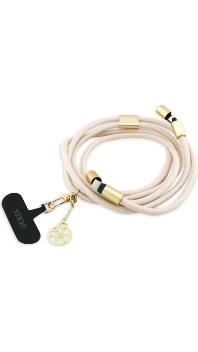 Lani&egrave;re Guess 4G pour smartphone avec c&acirc;ble USB-C int&eacute;gr&eacute; de charge rapide et charm - Beige
