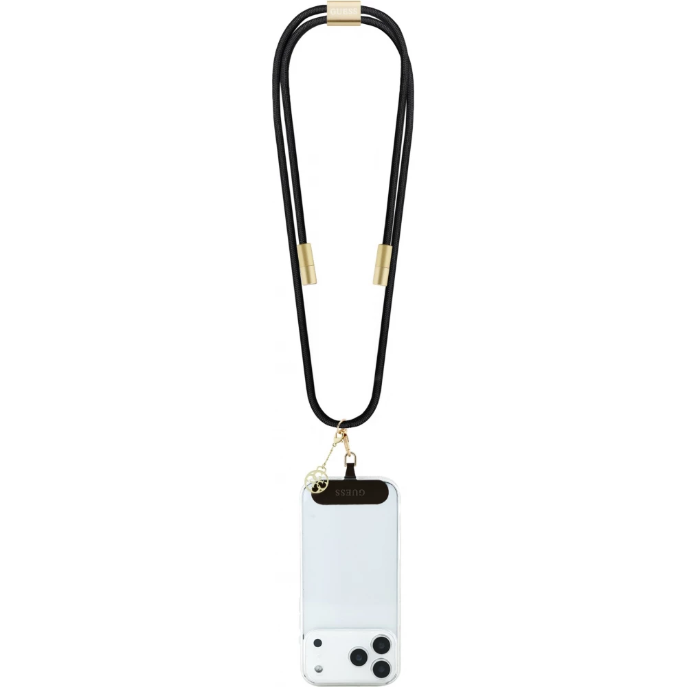 Lani&egrave;re Guess 4G pour smartphone avec c&acirc;ble USB-C int&eacute;gr&eacute; de charge rapide et charm - Noir