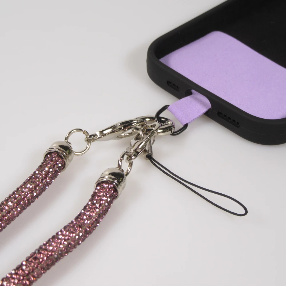 Universelle Glitzer Strass Smartphone-Hülle Lanière - Schwarz