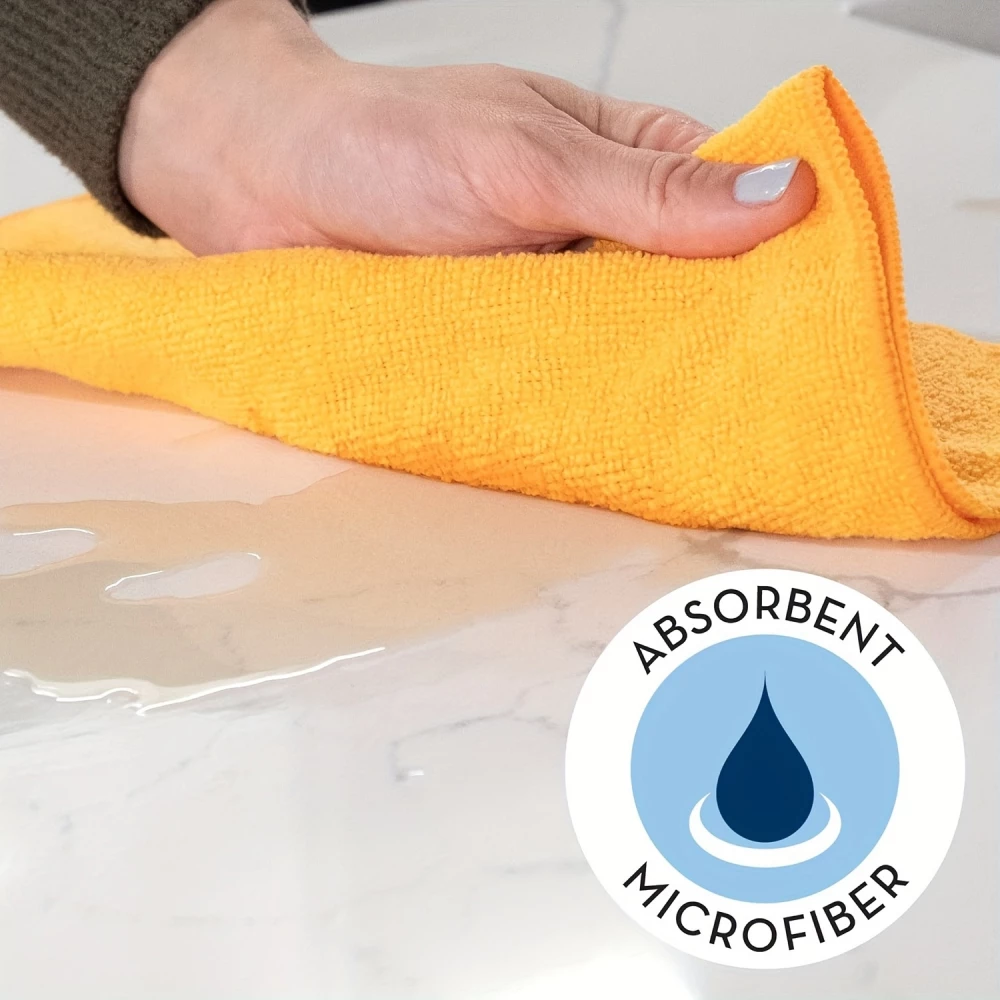 Lot de 20 chiffons en microfibre ultra-absorbants 23 x 23 cm réutilisables pour maison - Multicolor