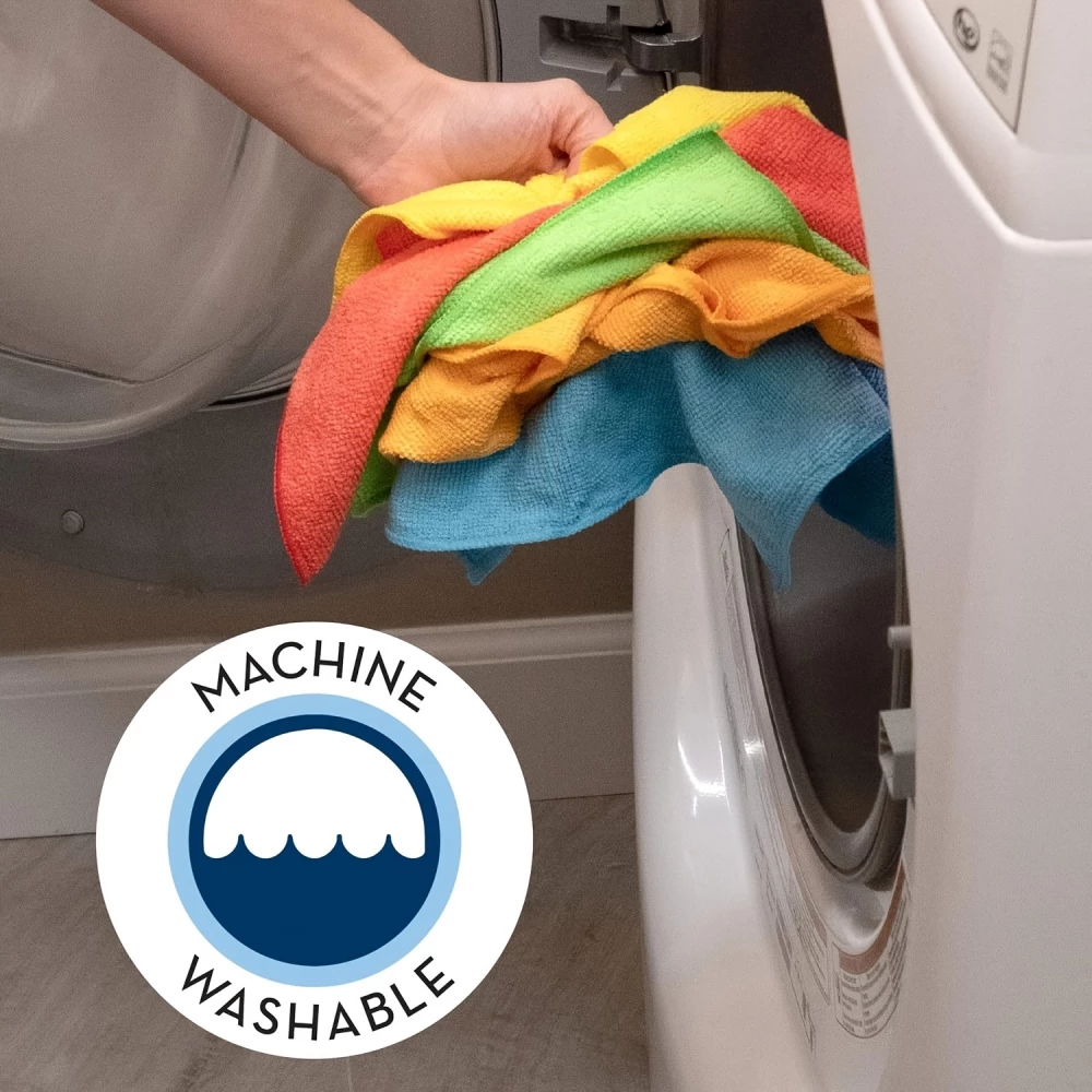 Lot de 20 chiffons en microfibre ultra-absorbants 23 x 23 cm réutilisables pour maison - Multicolor