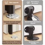 Lot de 2 butées de porte magnétiques sans perçage fixation adhésive antichoc protection sécurisée - Blanc