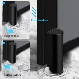 Lot de 2 butées de porte magnétiques sans perçage fixation adhésive antichoc protection sécurisée - Blanc