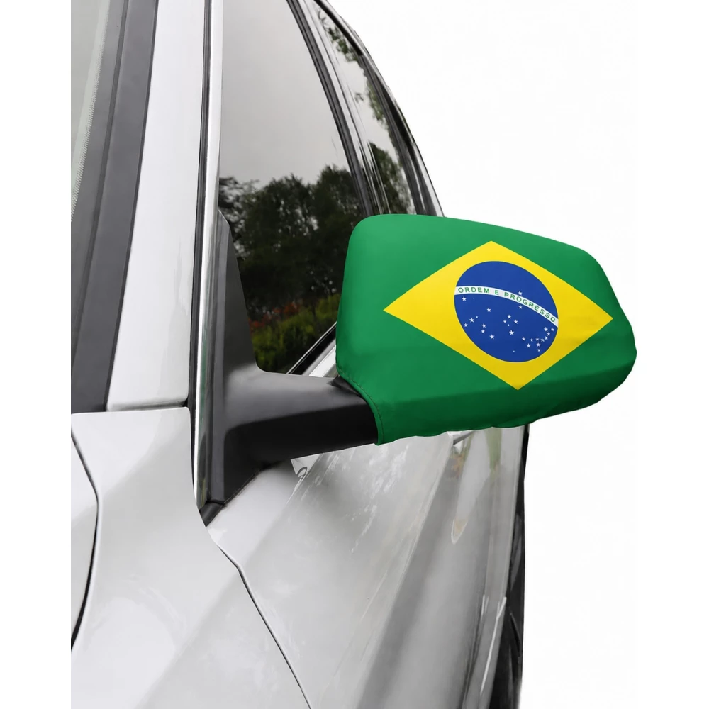 2er Set Aussenspiegelabdeckungen Auto Brasilien Flagge