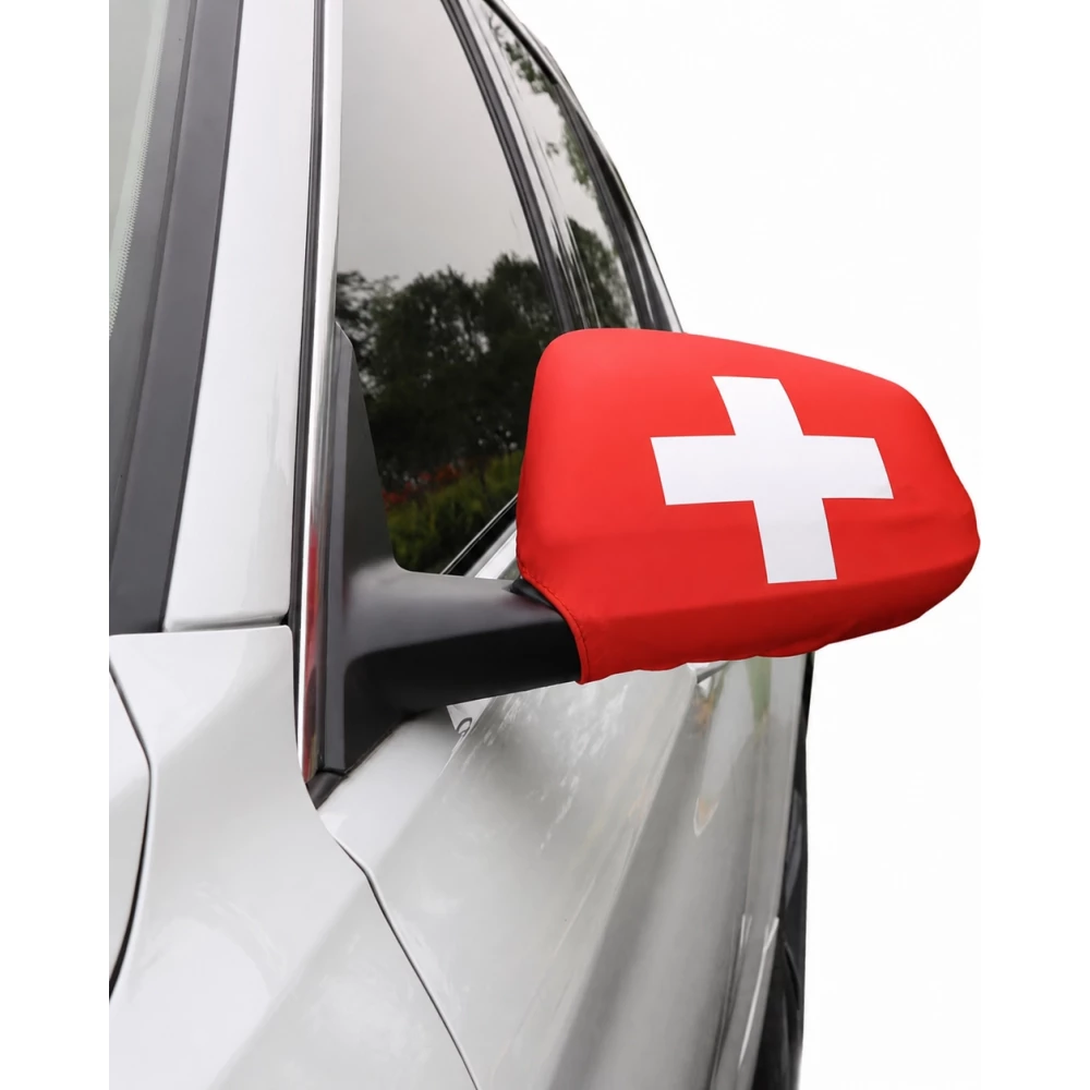 Lot de 2 housses pour rétroviseur voiture drapeau Suisse