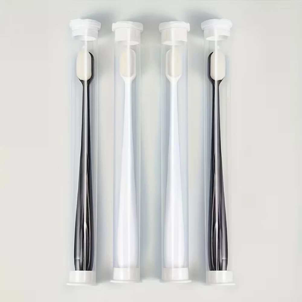 4er Set Ultraweiche Zahnb&uuml;rsten extra sanfte Borsten f&uuml;r empfindliche Z&auml;hne & Zahnfleisch t&auml;gliche Reinigung f&uuml;r Erwachsene (Schwarz-Weiss) - Weiss