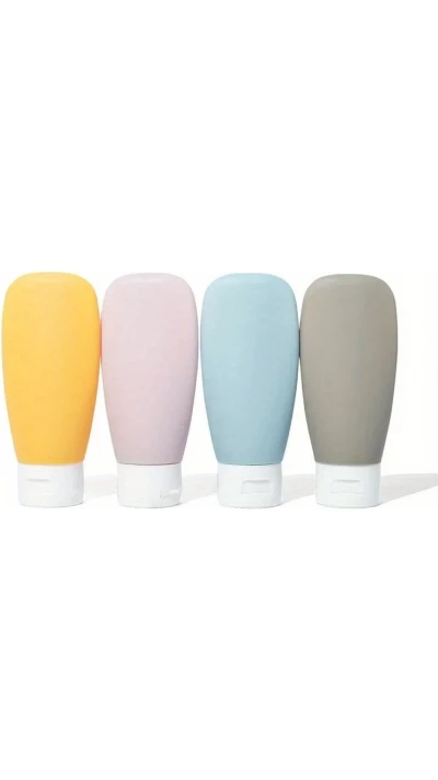 4er Set Reise-Tuben f&uuml;r Hautpflege: Lotion, Creme, Handgel, Duschgel 60 ml
