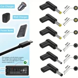 Lot de 6 adaptateurs USB-C vers DC connecteurs divers connecteurs charge routeur 3.0x1.1 &agrave; 5.5x2.1mm transfert donn&eacute;es - Noir