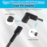 Lot de 6 adaptateurs USB-C vers DC connecteurs divers connecteurs charge routeur 3.0x1.1 &agrave; 5.5x2.1mm transfert donn&eacute;es - Noir