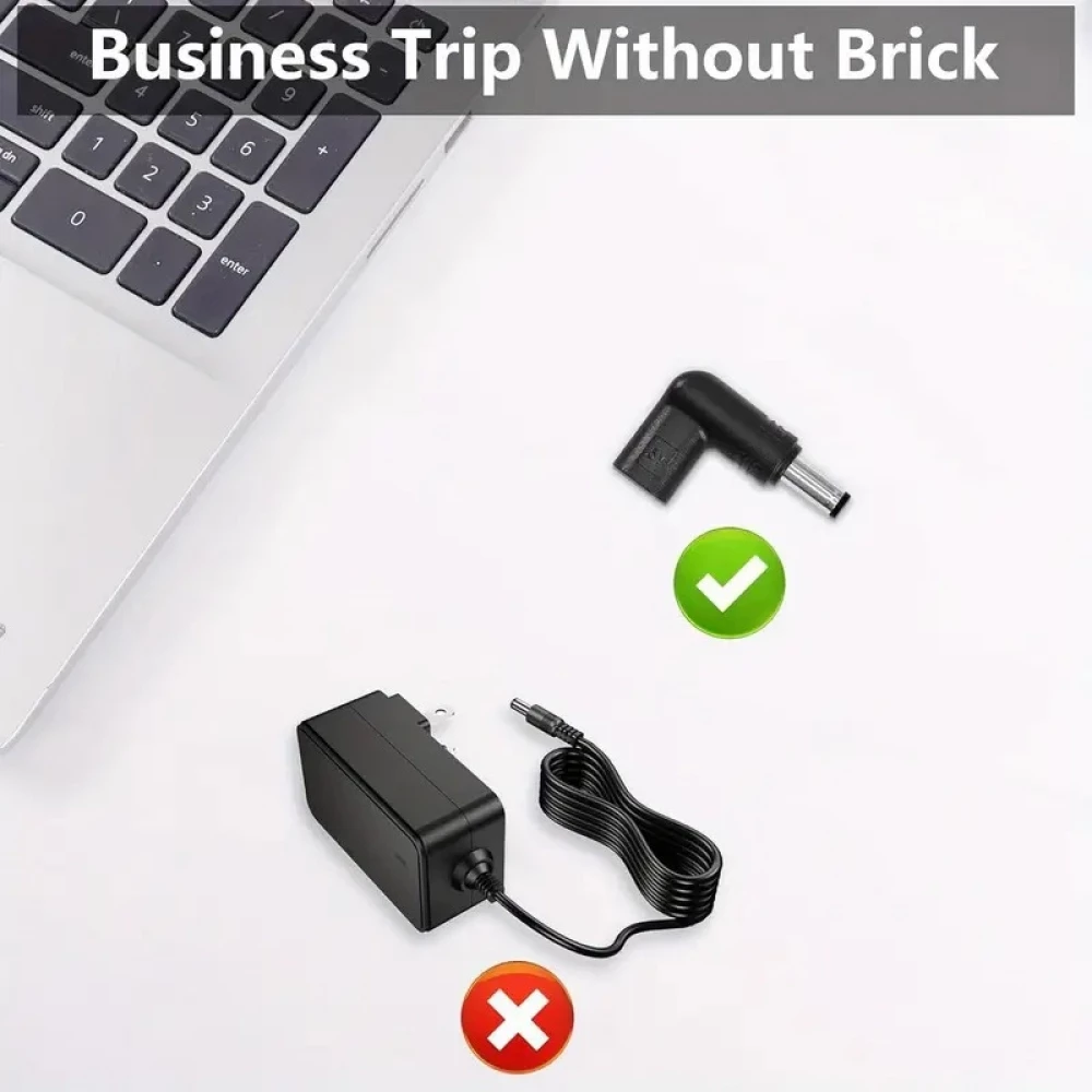 Lot de 6 adaptateurs USB-C vers DC connecteurs divers connecteurs charge routeur 3.0x1.1 &agrave; 5.5x2.1mm transfert donn&eacute;es - Noir