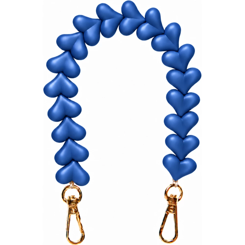 Love Loop lani&egrave;re de poignet pour t&eacute;l&eacute;phone &agrave; c&oelig;urs 3D - Bleu