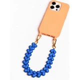 Love Loop lani&egrave;re de poignet pour t&eacute;l&eacute;phone &agrave; c&oelig;urs 3D - Bleu