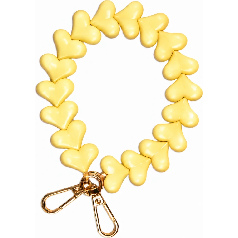 Love Loop lani&egrave;re de poignet pour t&eacute;l&eacute;phone &agrave; c&oelig;urs 3D - Jaune
