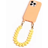 Love Loop lani&egrave;re de poignet pour t&eacute;l&eacute;phone &agrave; c&oelig;urs 3D - Jaune