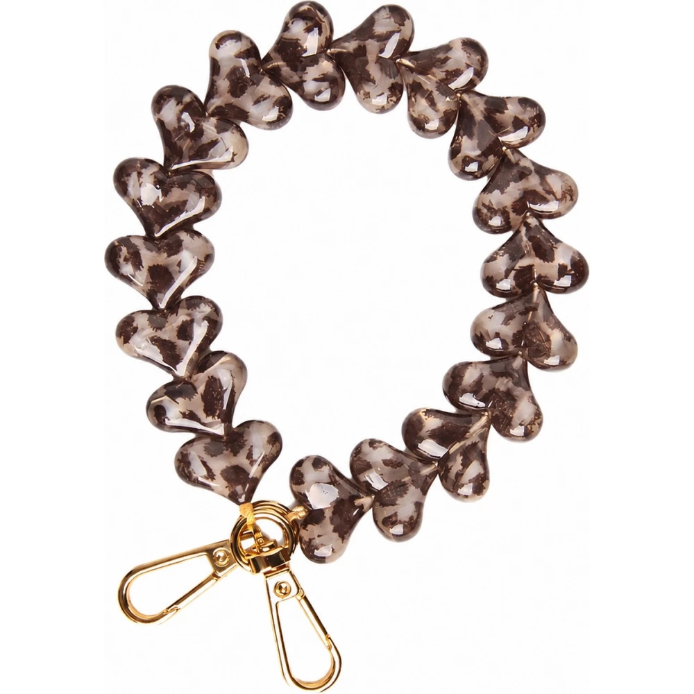 Love Loop lani&egrave;re de poignet pour t&eacute;l&eacute;phone &agrave; c&oelig;urs 3D - LEOPARDCLAIR