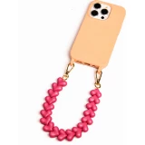Love Loop lani&egrave;re de poignet pour t&eacute;l&eacute;phone &agrave; c&oelig;urs 3D - Rose