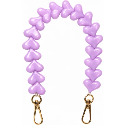 Love Loop lani&egrave;re de poignet pour t&eacute;l&eacute;phone &agrave; c&oelig;urs 3D - Violet