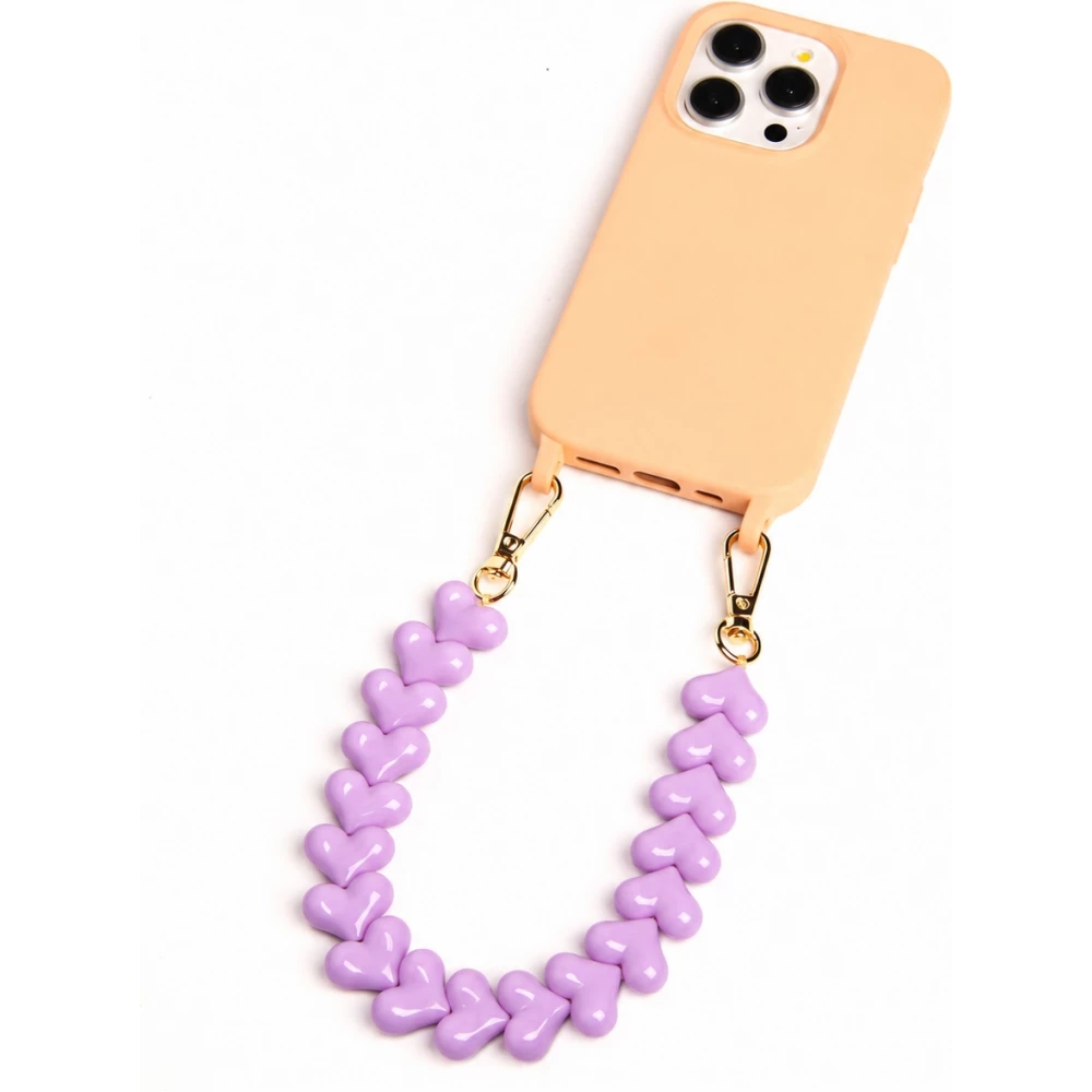 Love Loop lani&egrave;re de poignet pour t&eacute;l&eacute;phone &agrave; c&oelig;urs 3D - Violet
