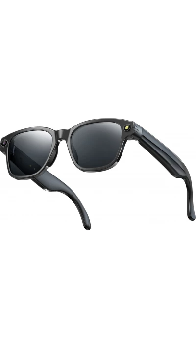 Lunettes de soleil intelligentes avec caméra AI 8 MP HD 4K avec traduction WIFI+Bluetooth transmission en temps réel - Noir