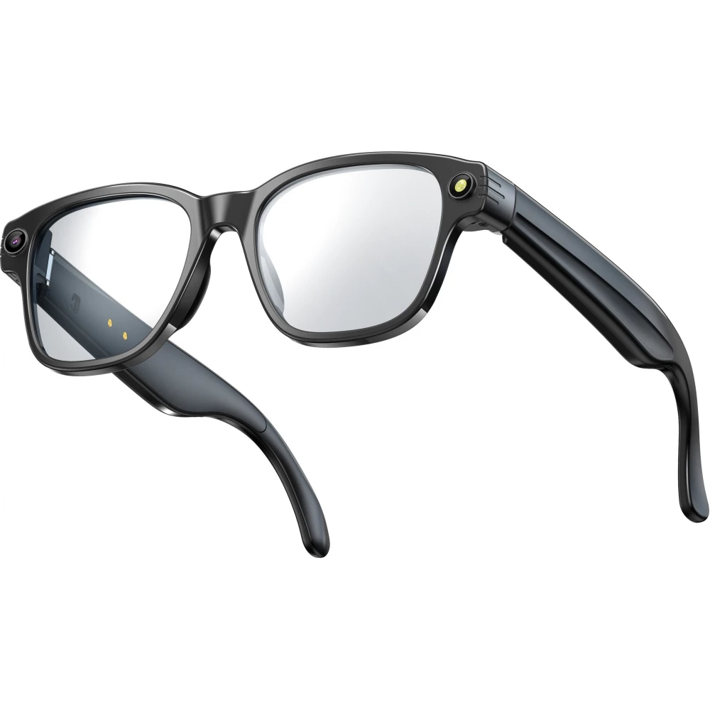 Lunettes intelligentes sans graduation avec caméra AI 8 MP HD 4K avec traduction WIFI+Bluetooth transmission en temps réel - Transparent