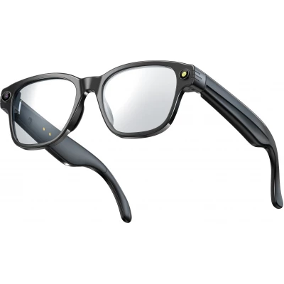 Lunettes intelligentes sans graduation avec caméra AI 8 MP HD 4K avec traduction WIFI+Bluetooth transmission en temps réel - Transparent