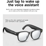 Lunettes intelligentes sans graduation avec caméra AI 8 MP HD 4K avec traduction WIFI+Bluetooth transmission en temps réel - Transparent