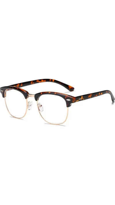 Lunettes élégantes unisexes en métal noir avec verres bleutés protection pour écrans design classique et moderne monture robuste et légère - Or